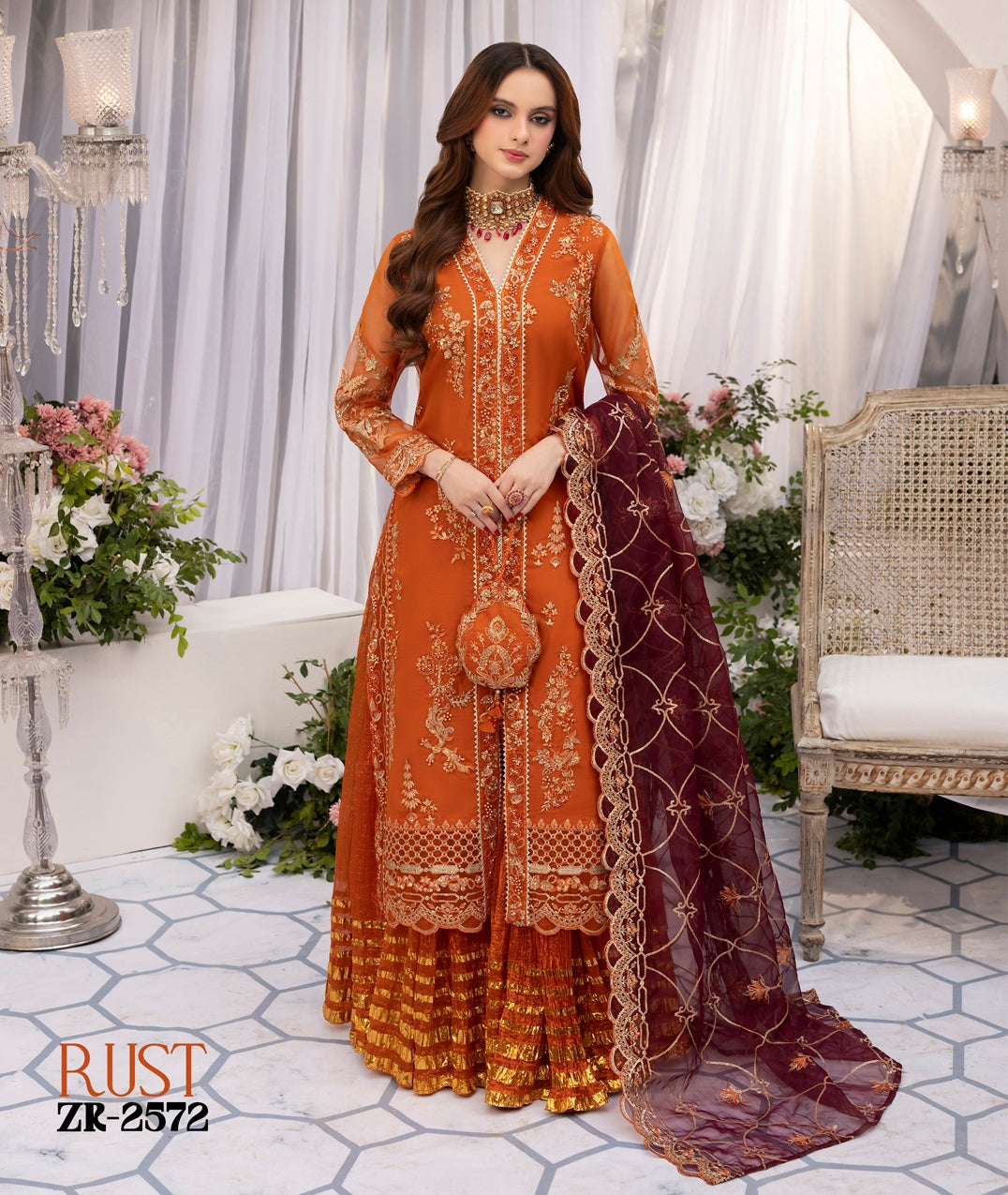 Zardozi Nikkah Edit 2572 Rust