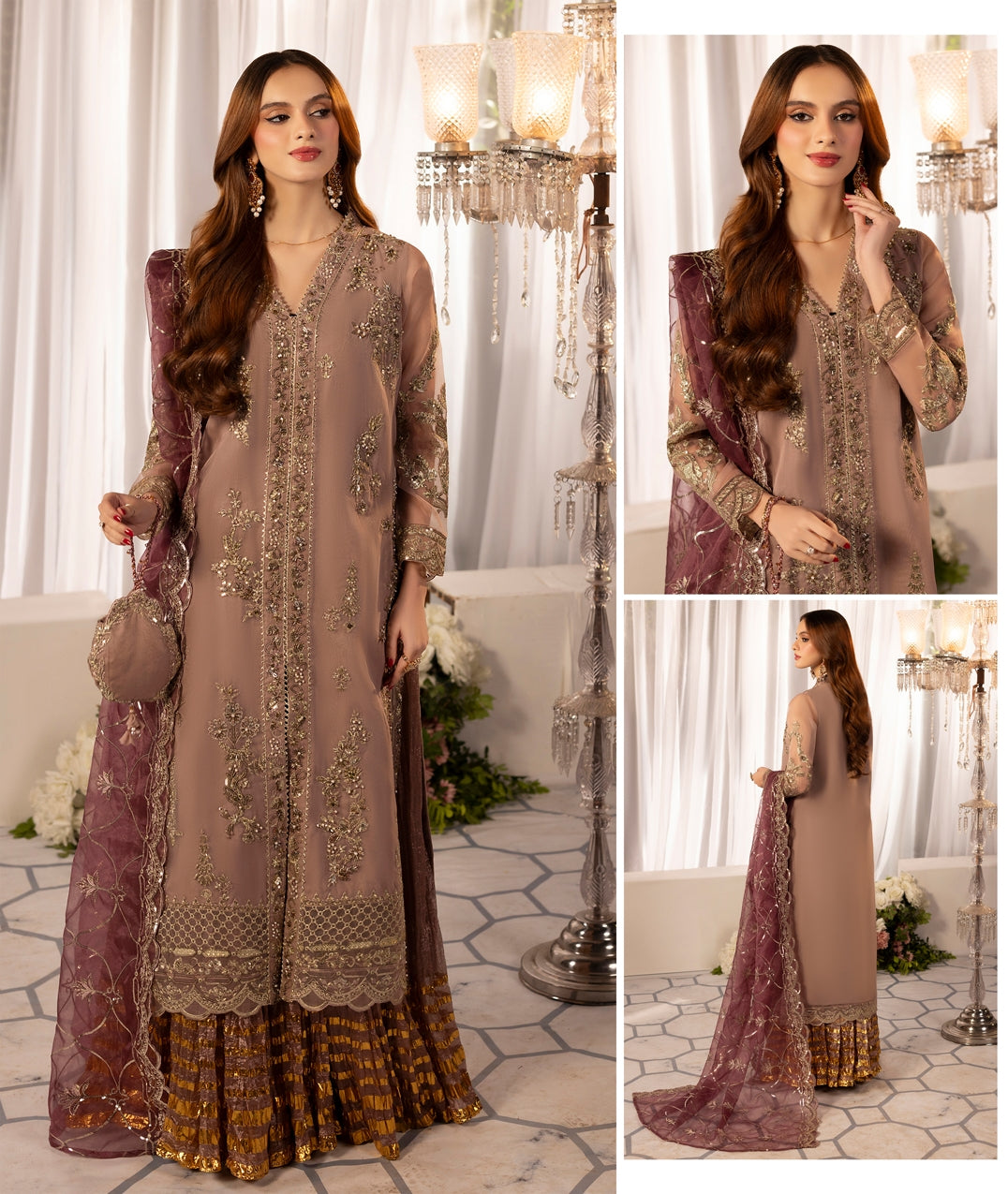 Zardozi Nikkah Edit 2572 Coral