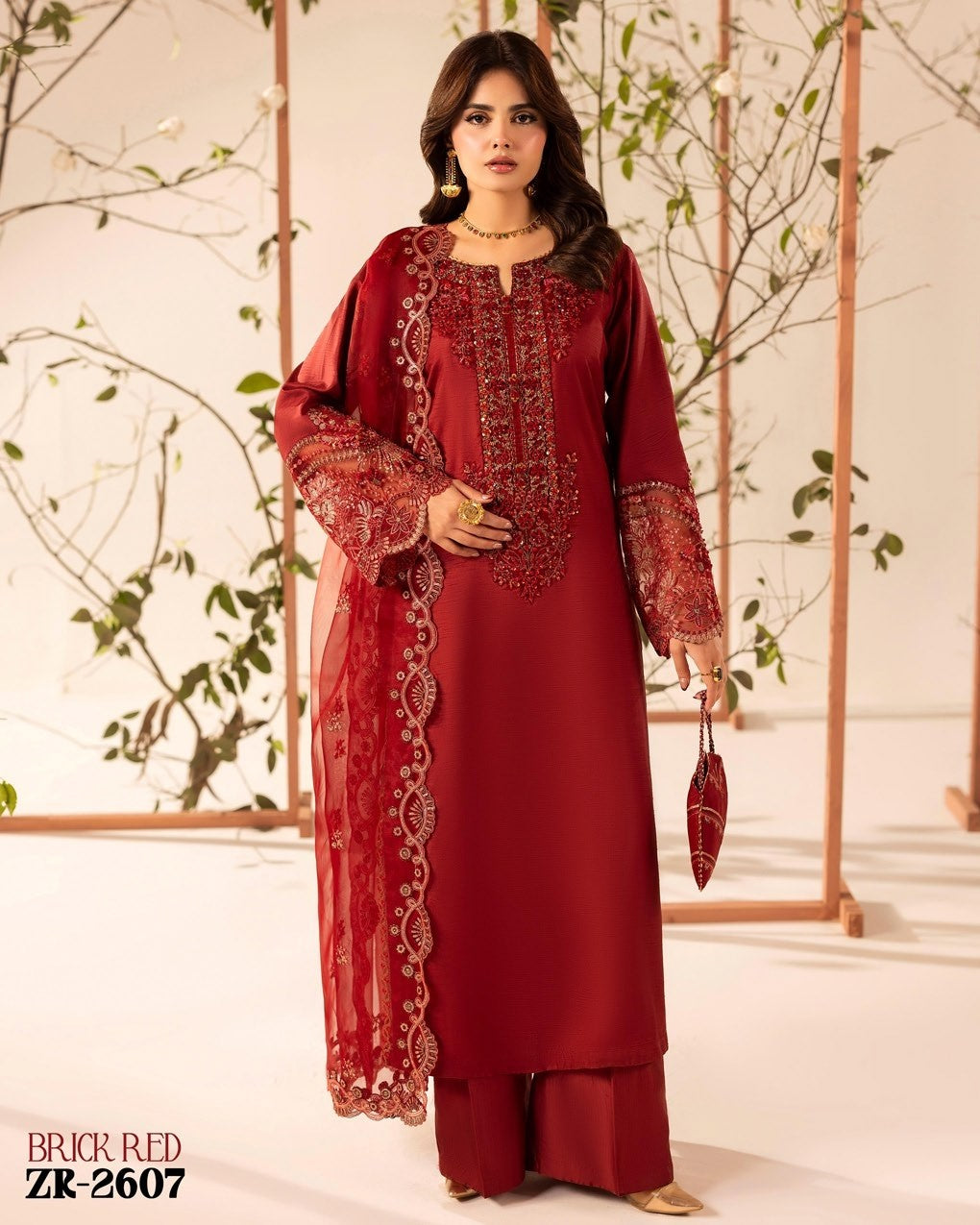Zardozi ZR 2607 Brick Red