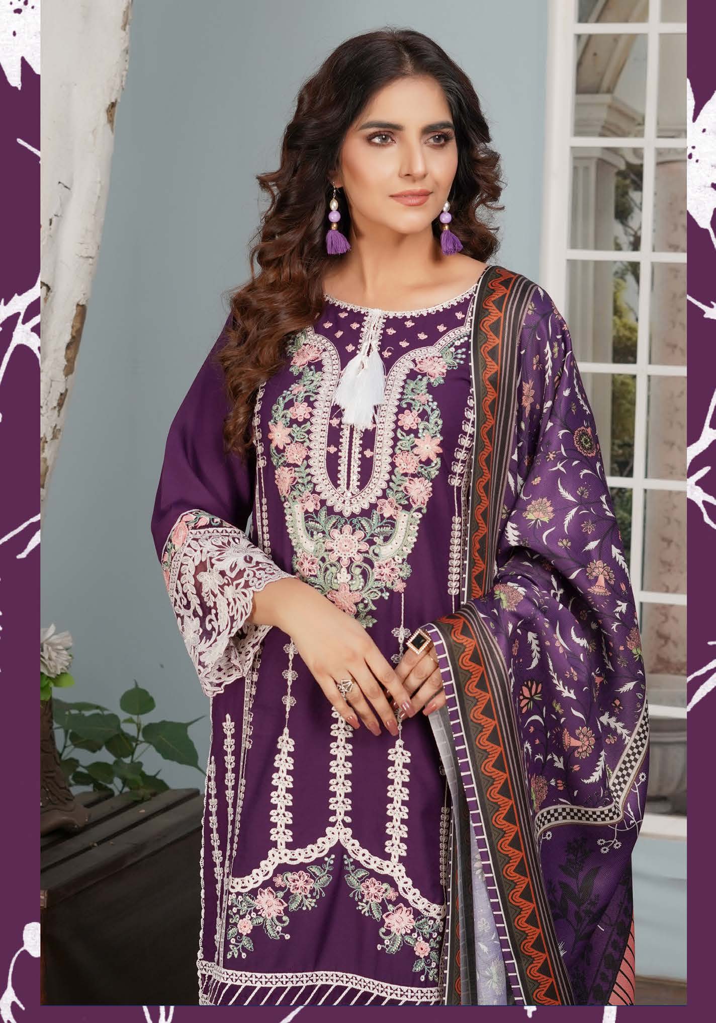 Munira Dastak Luxury Dhanak MSL 01 Purple