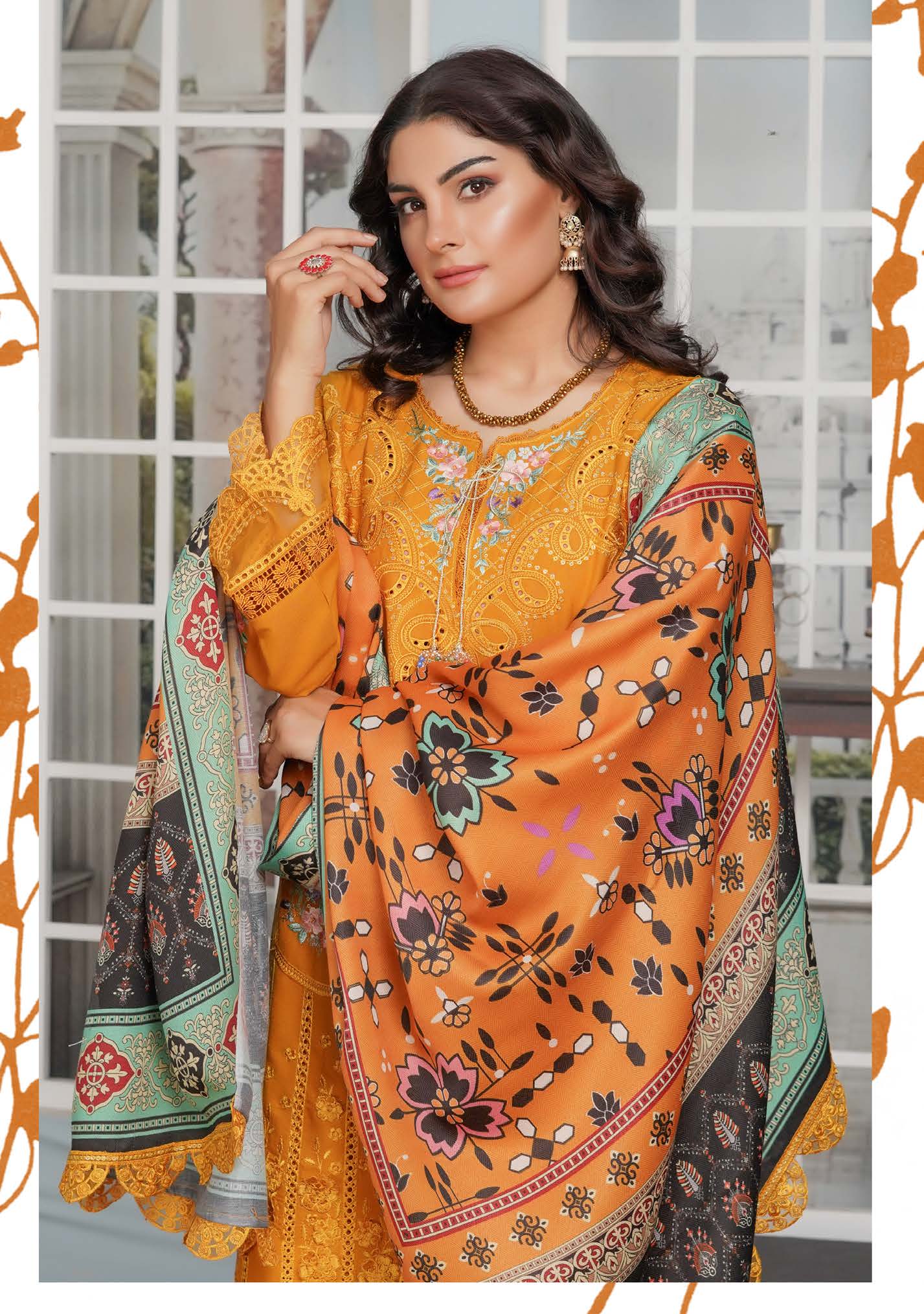 Munira Dastak Luxury Dhanak MSL 02 Mustard