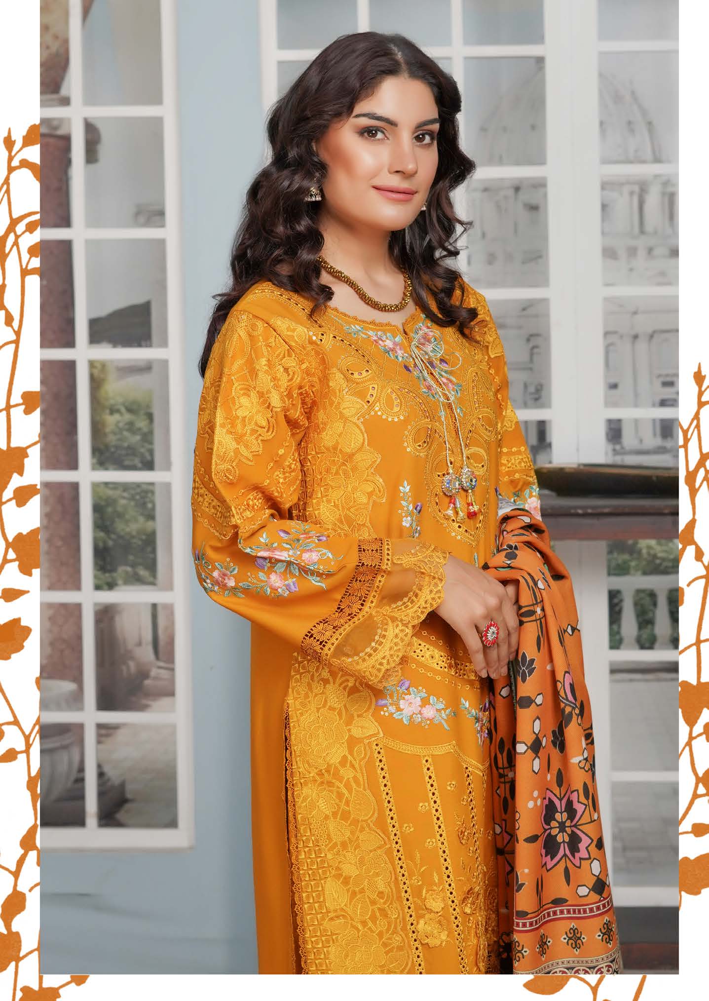 Munira Dastak Luxury Dhanak MSL 02 Mustard