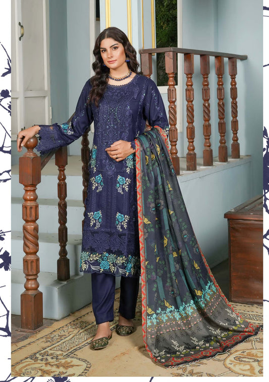 Munira Dastak Luxury Dhanak MSL 04 Navy Blue