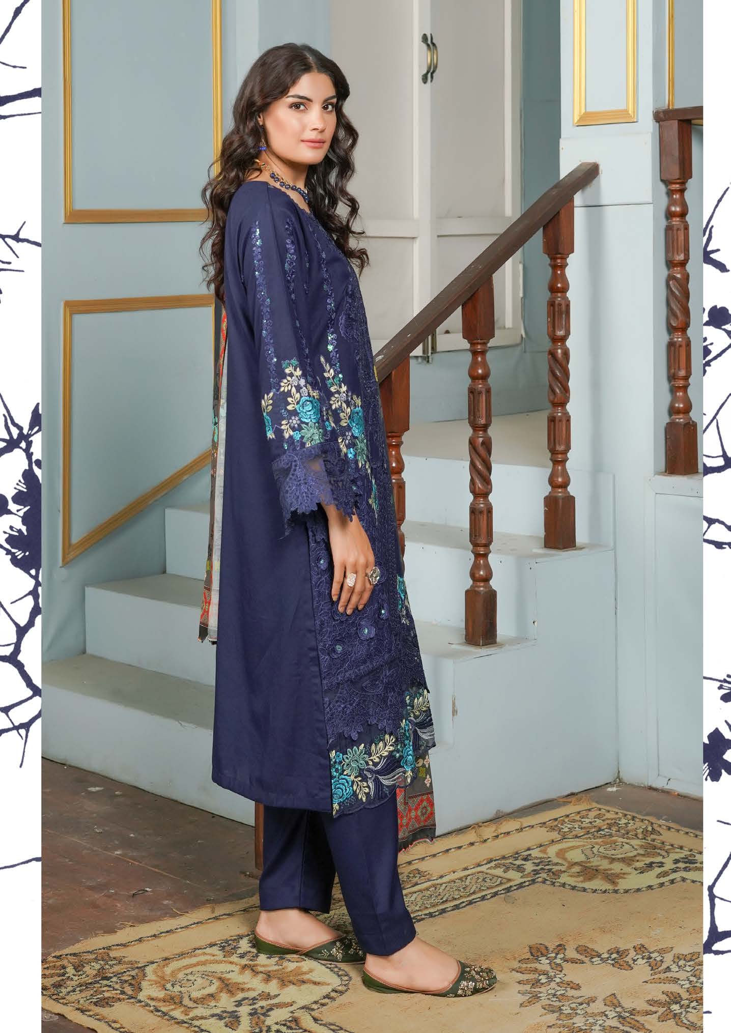 Munira Dastak Luxury Dhanak MSL 04 Navy Blue