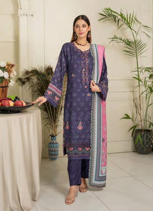 Munira Riwaj Dhanak MSL 04 Navy Blue