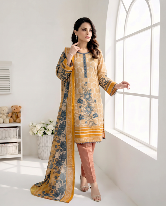K&R Lawn - Lawn Dupatta 459 Light Orange