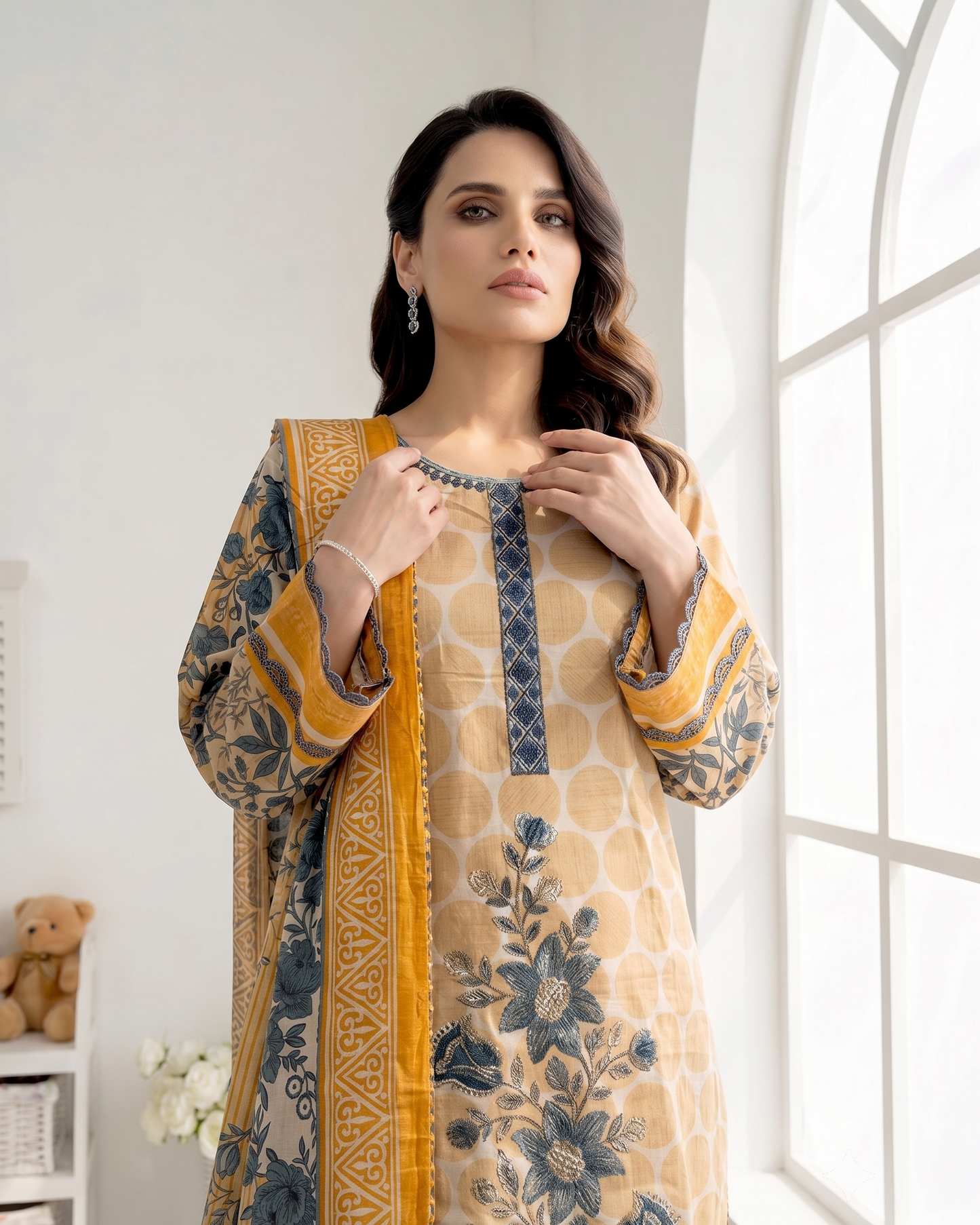 K&R Lawn - Lawn Dupatta 459 Light Orange