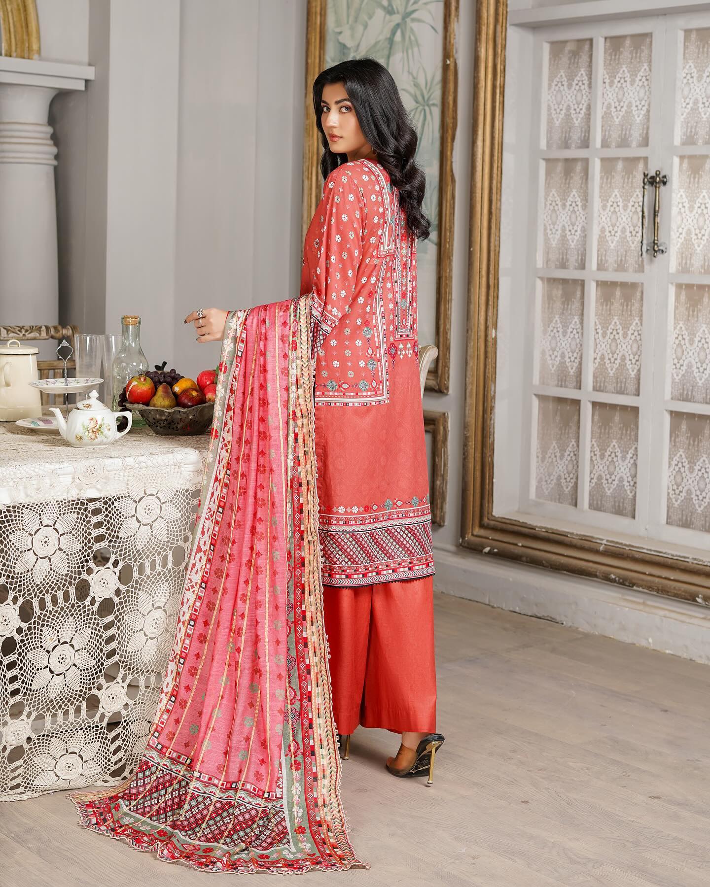 Munira August Embroidery Lawn MSL 03 Rust