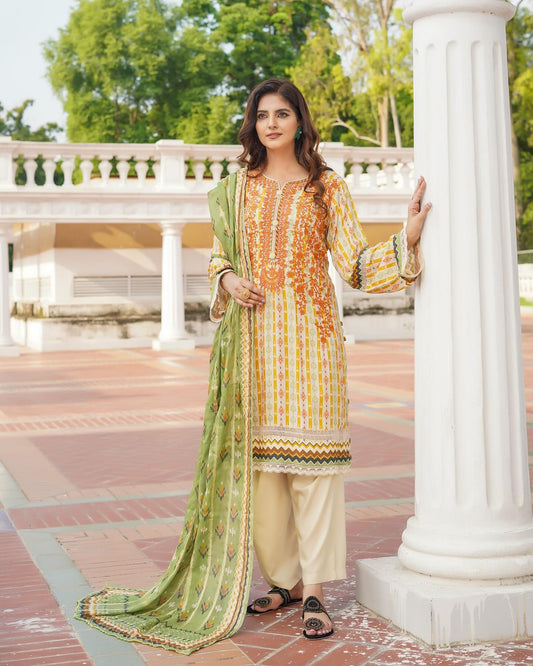 Munira August Embroidery Linen MSL 04 Yellow