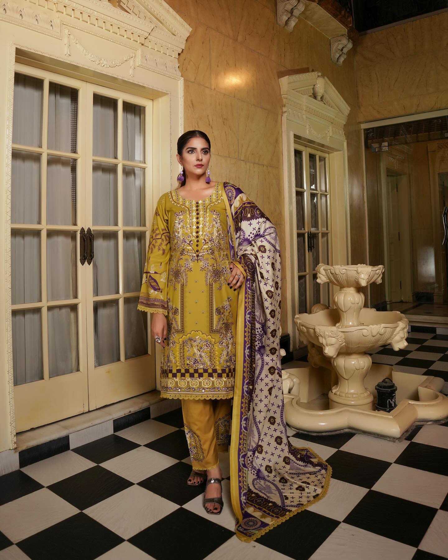 Munira Khubsurat Dhanak MSL 07 Mustard