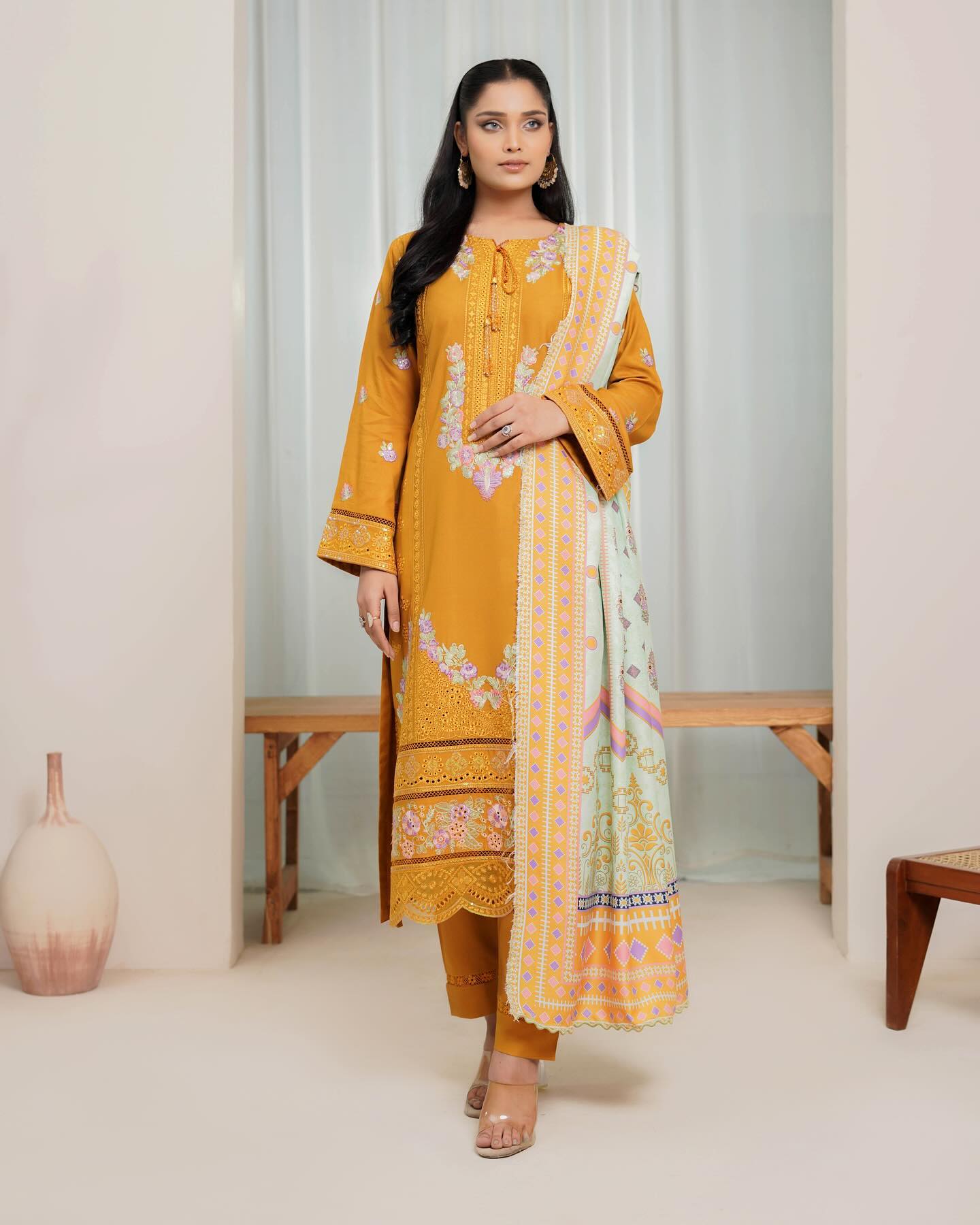 Munira Mastani Luxury Dhanak MSL 06 Mustard