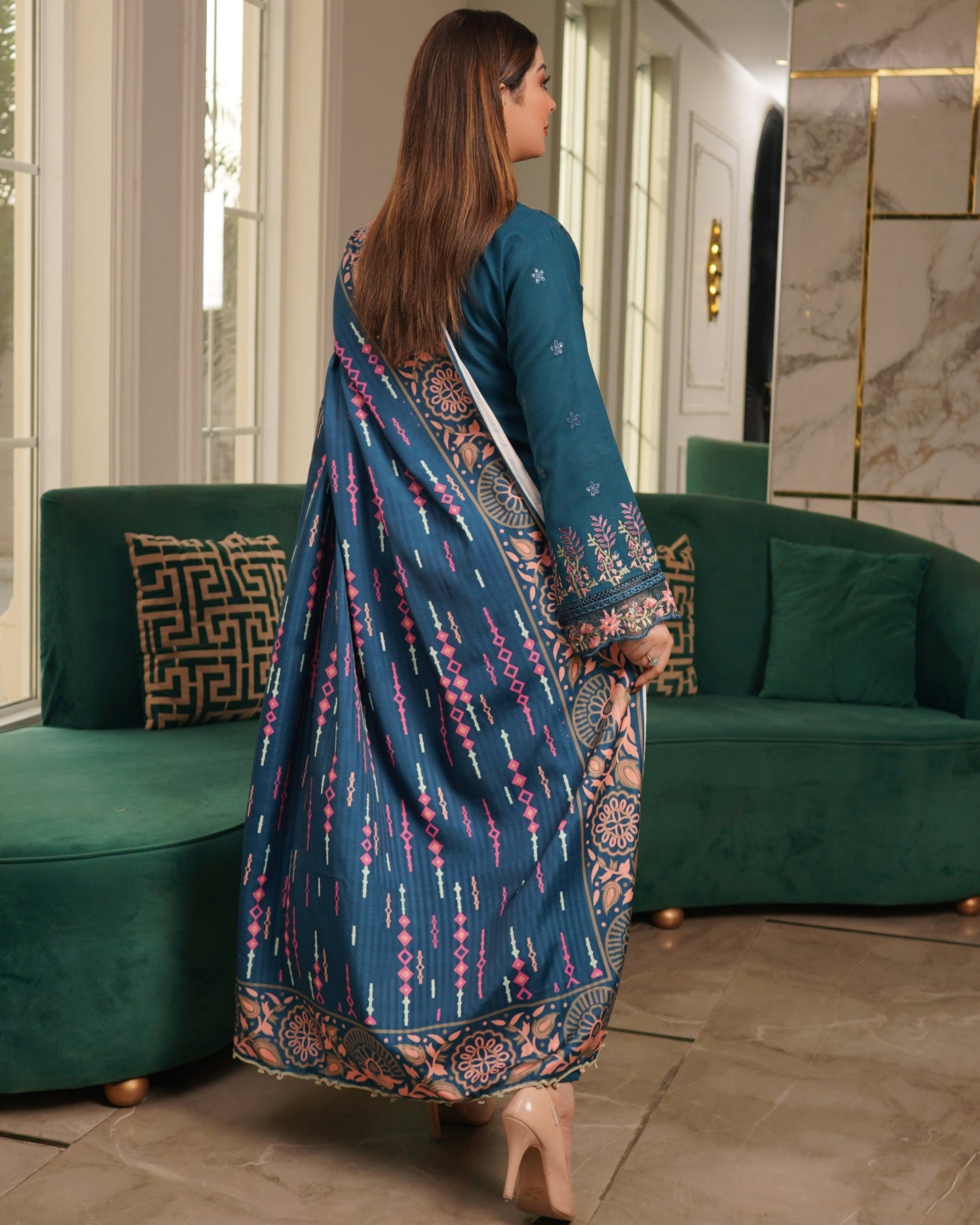 Munira Sitara Dhanak MSL 03 Navy Blue