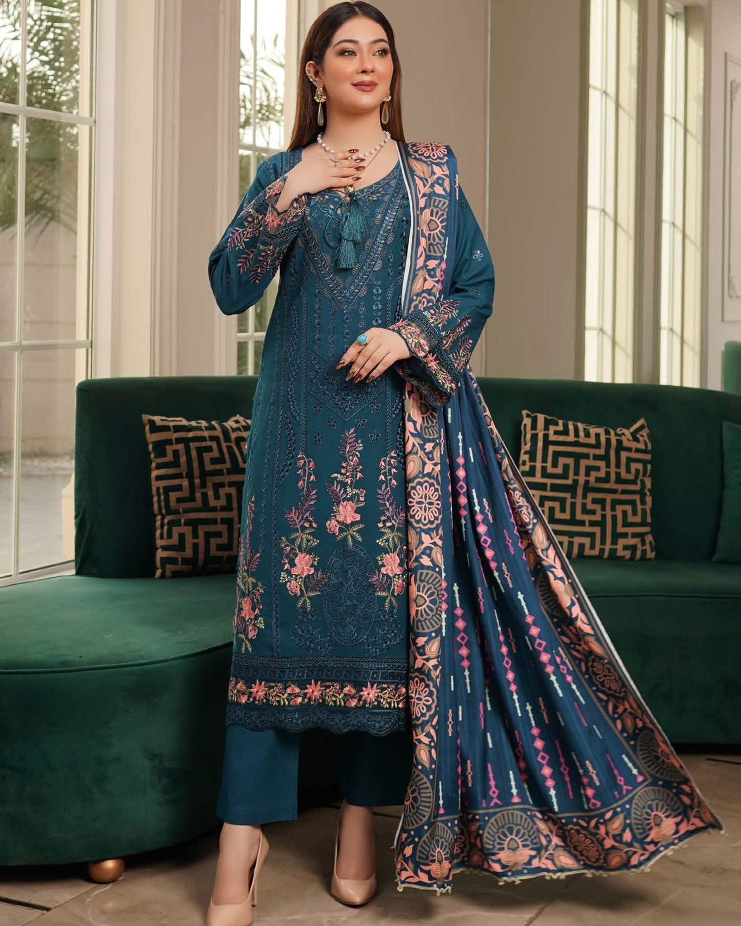 Munira Sitara Dhanak MSL 03 Navy Blue