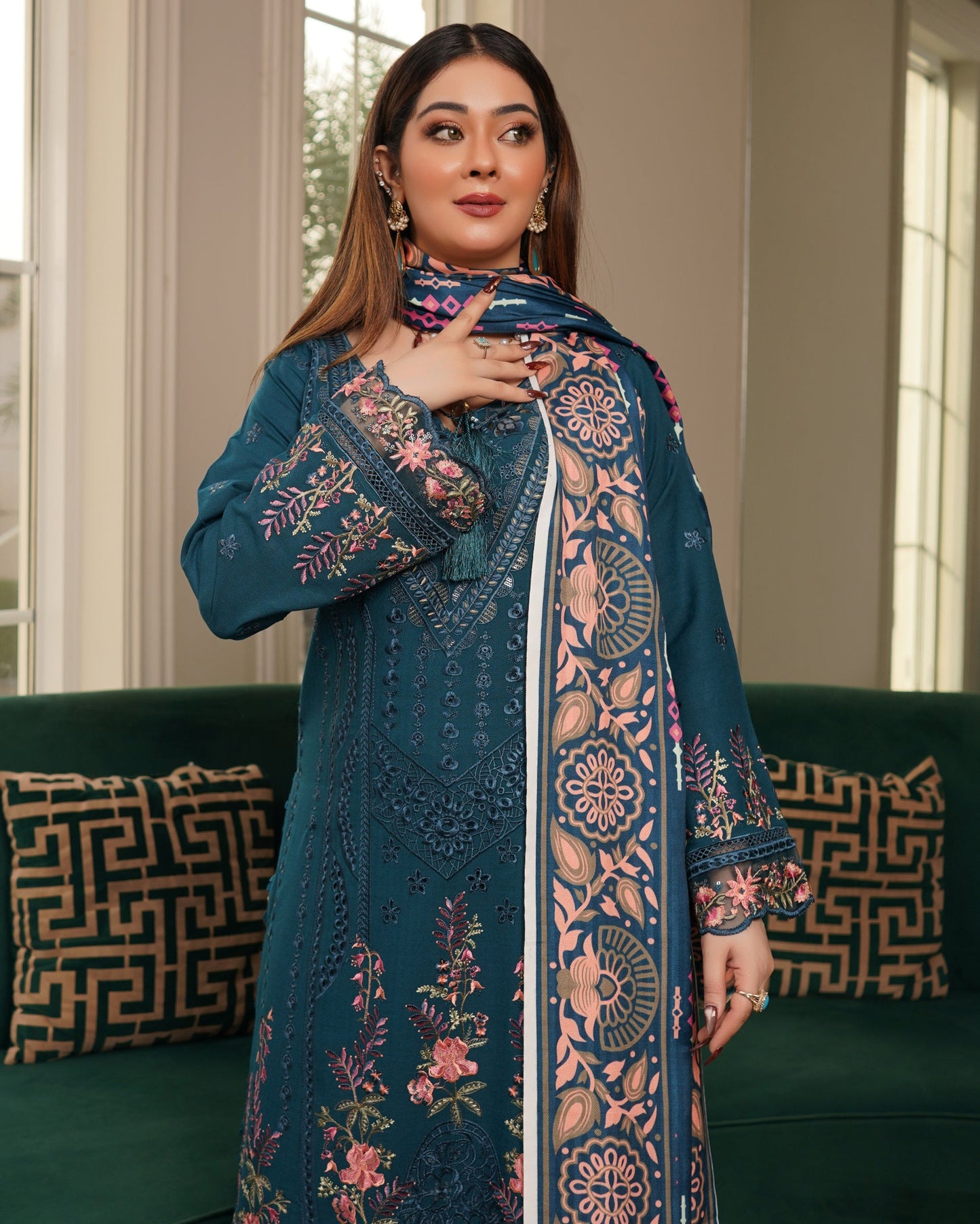 Munira Sitara Dhanak MSL 03 Navy Blue