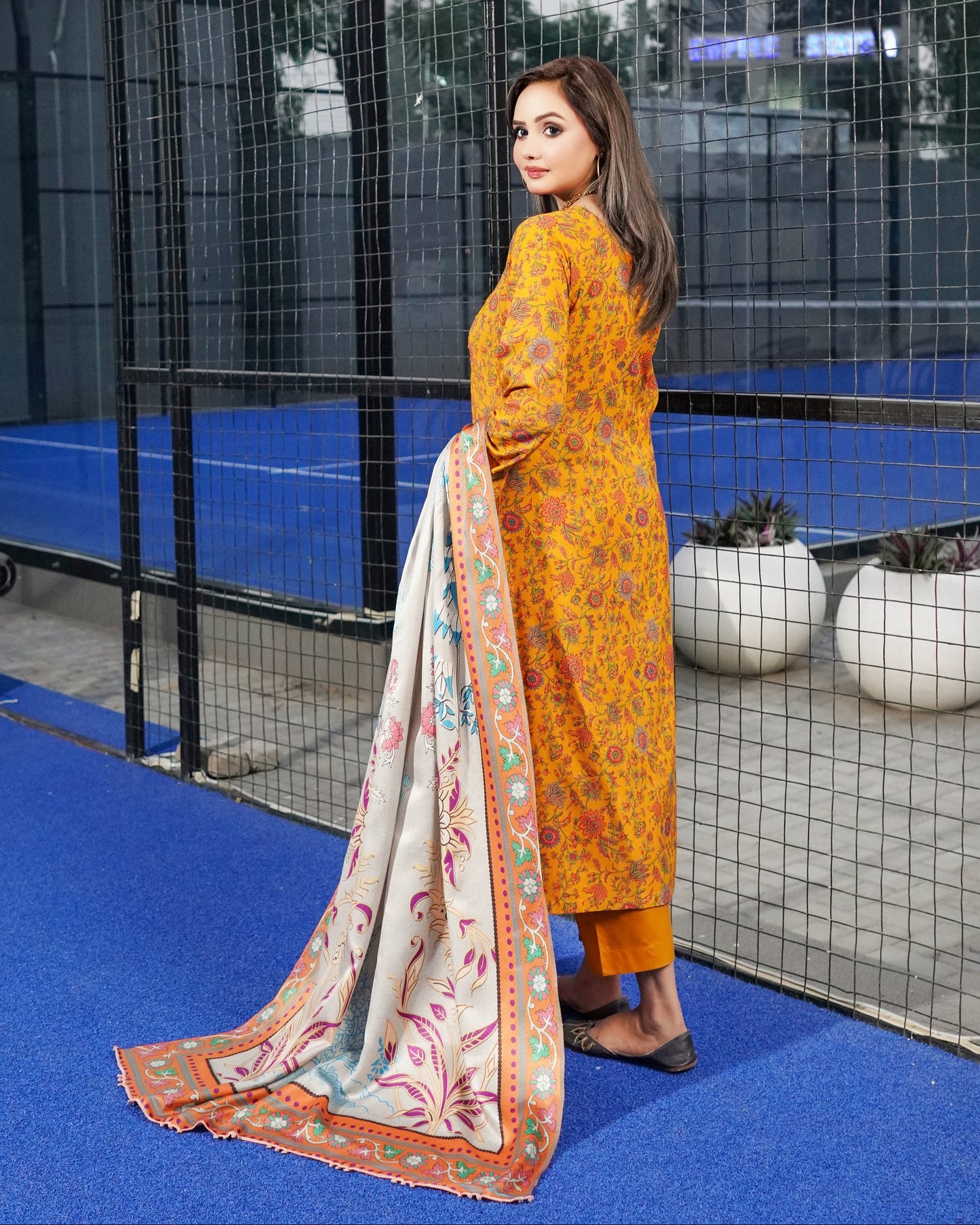 Munira Rangbahar Dhanak 07 Orange