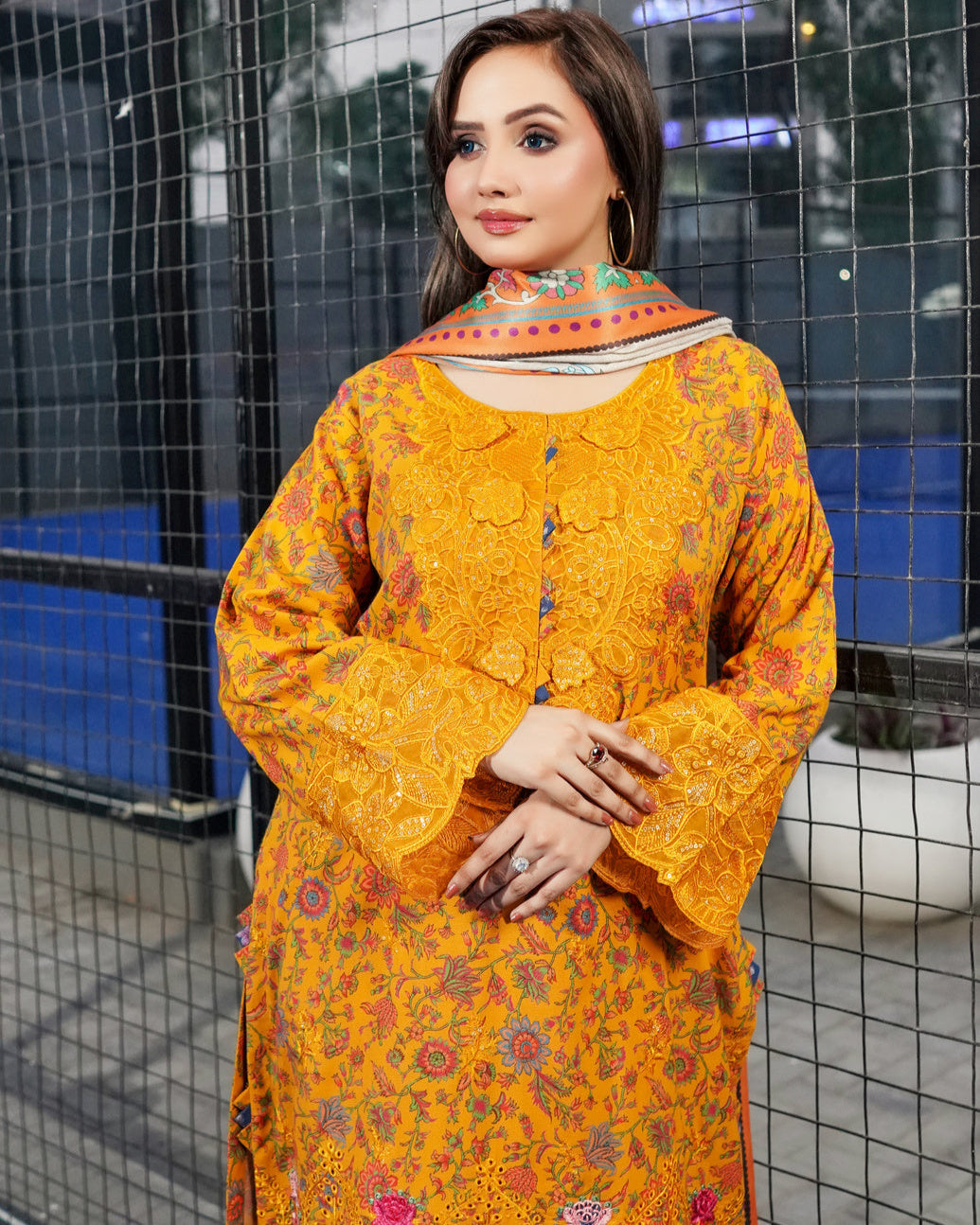 Munira Rangbahar Dhanak 07 Orange