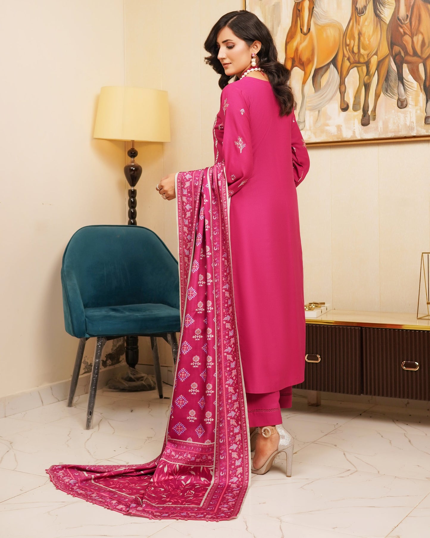 Munira Gul-E-Anwar Dhanak MSL 06 Hot Pink