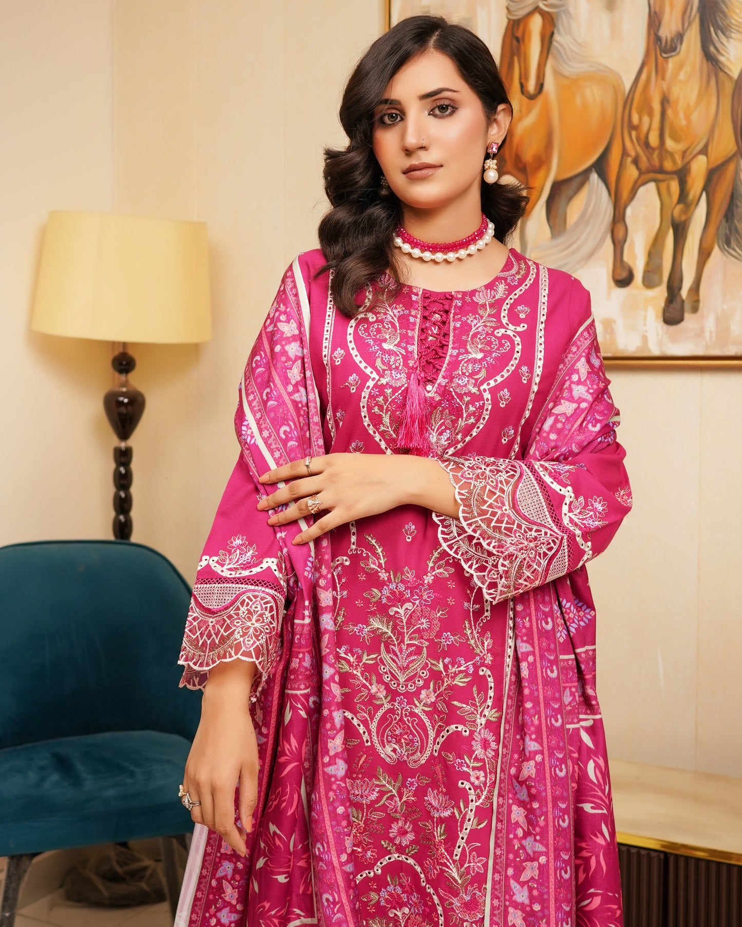Munira Gul-E-Anwar Dhanak MSL 06 Hot Pink