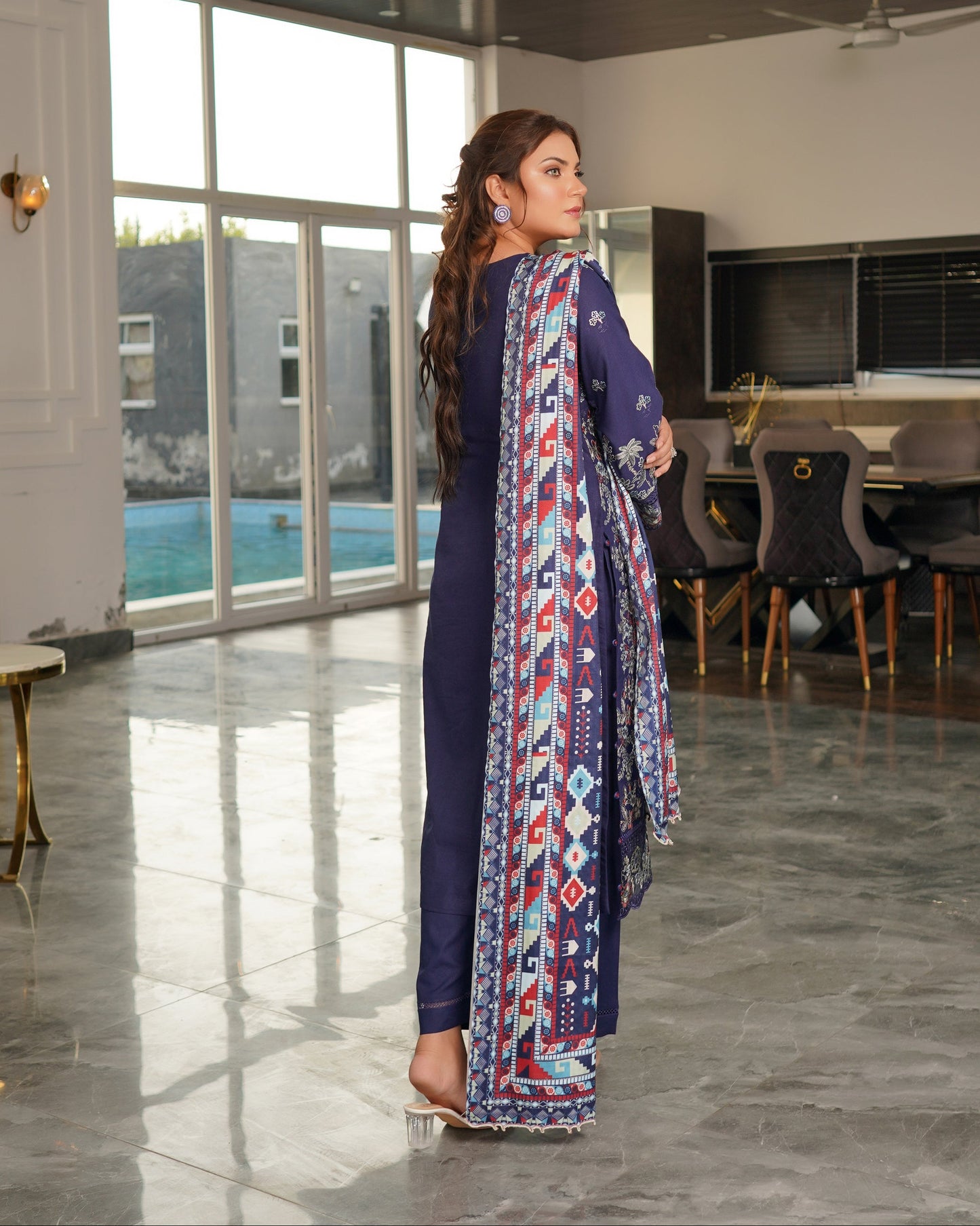 Munira Jasmine Dhanak MSL 07 Navy Blue