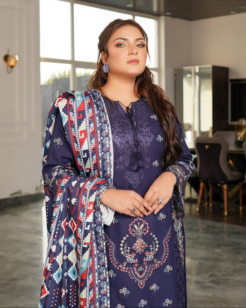 Munira Jasmine Dhanak MSL 07 Navy Blue