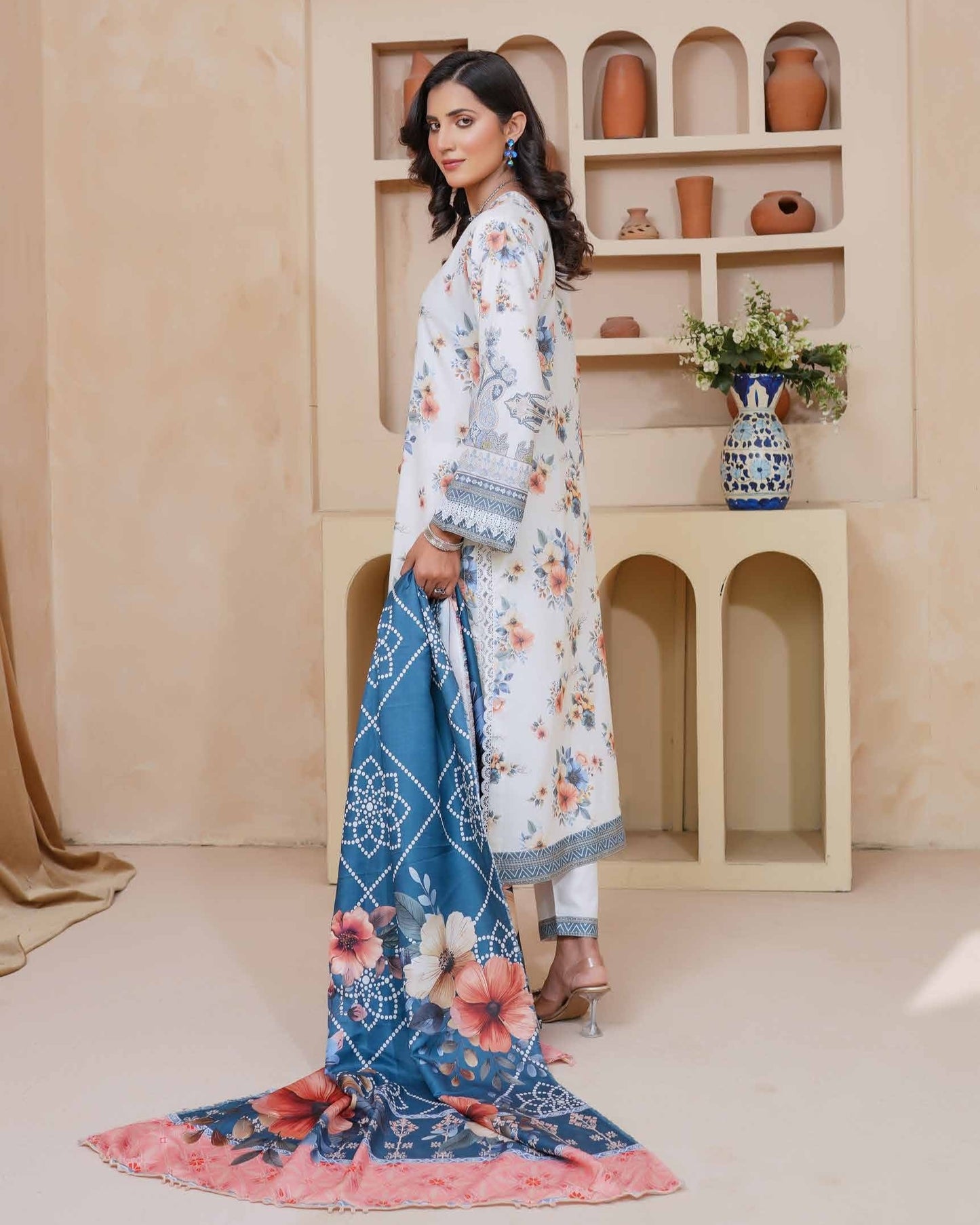 Munira Libas Dhanak MSL 05 Off White