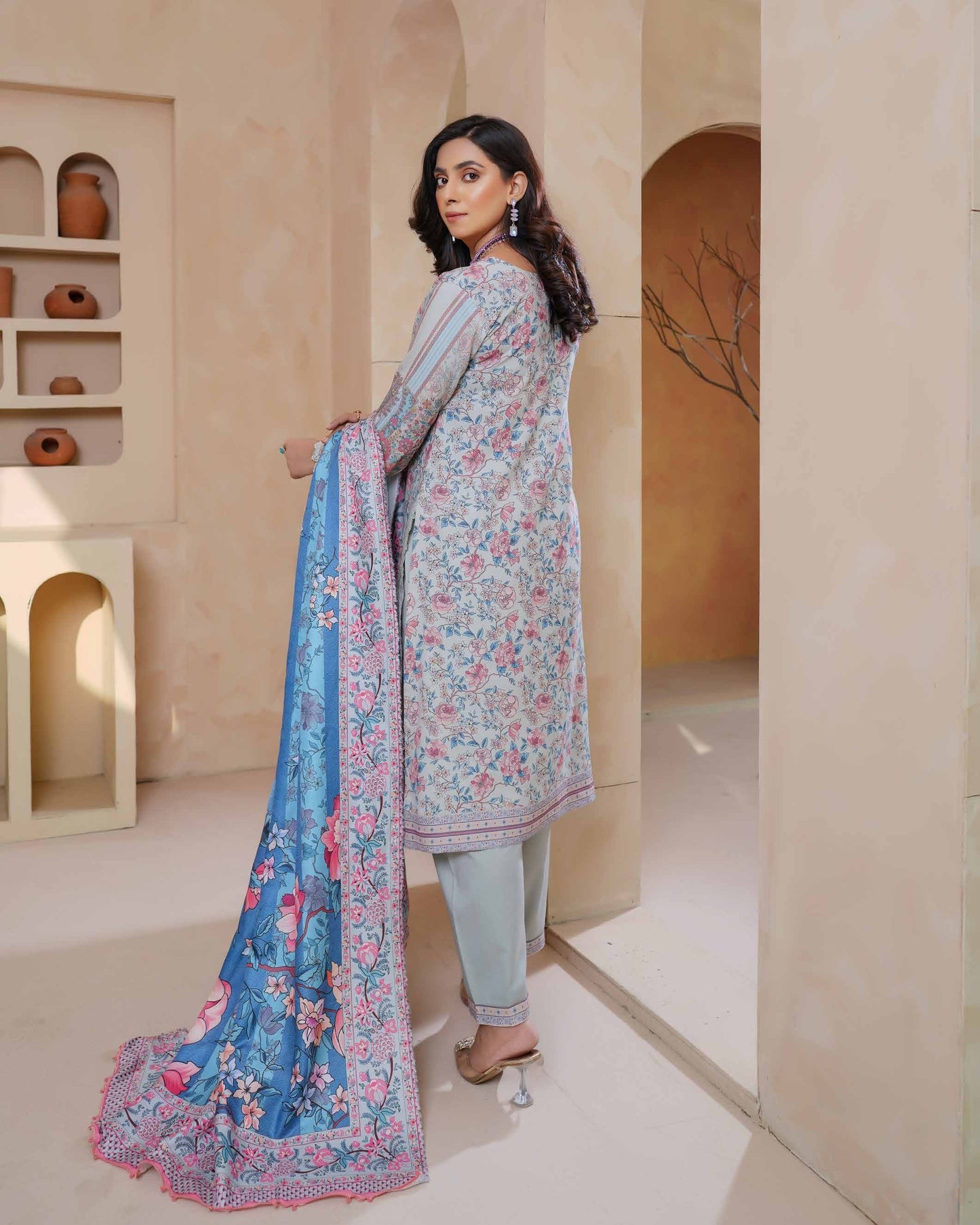 Munira Libas Dhanak MSL 07 Chalk White