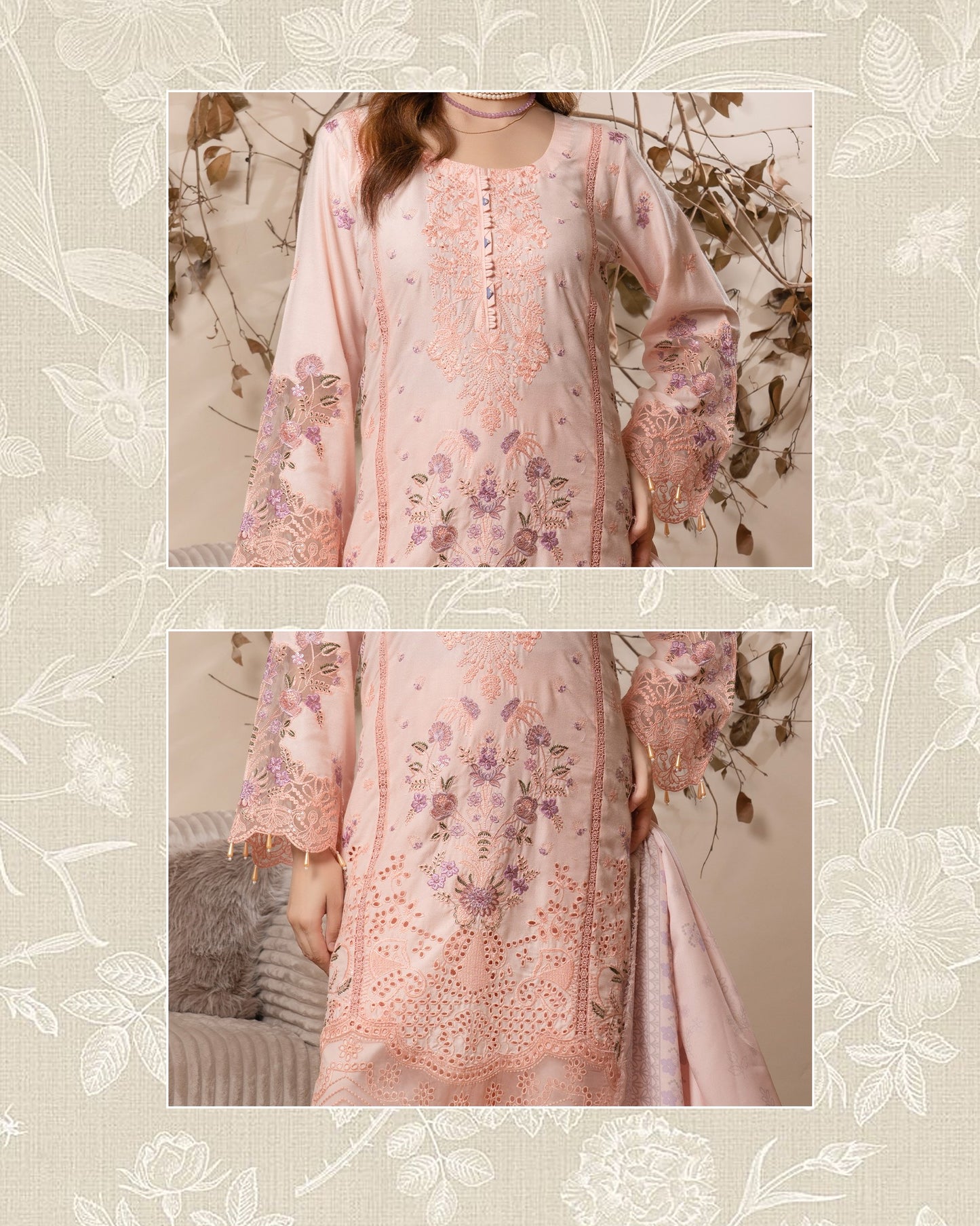 Munira Afreen Dhanak 07 Peach