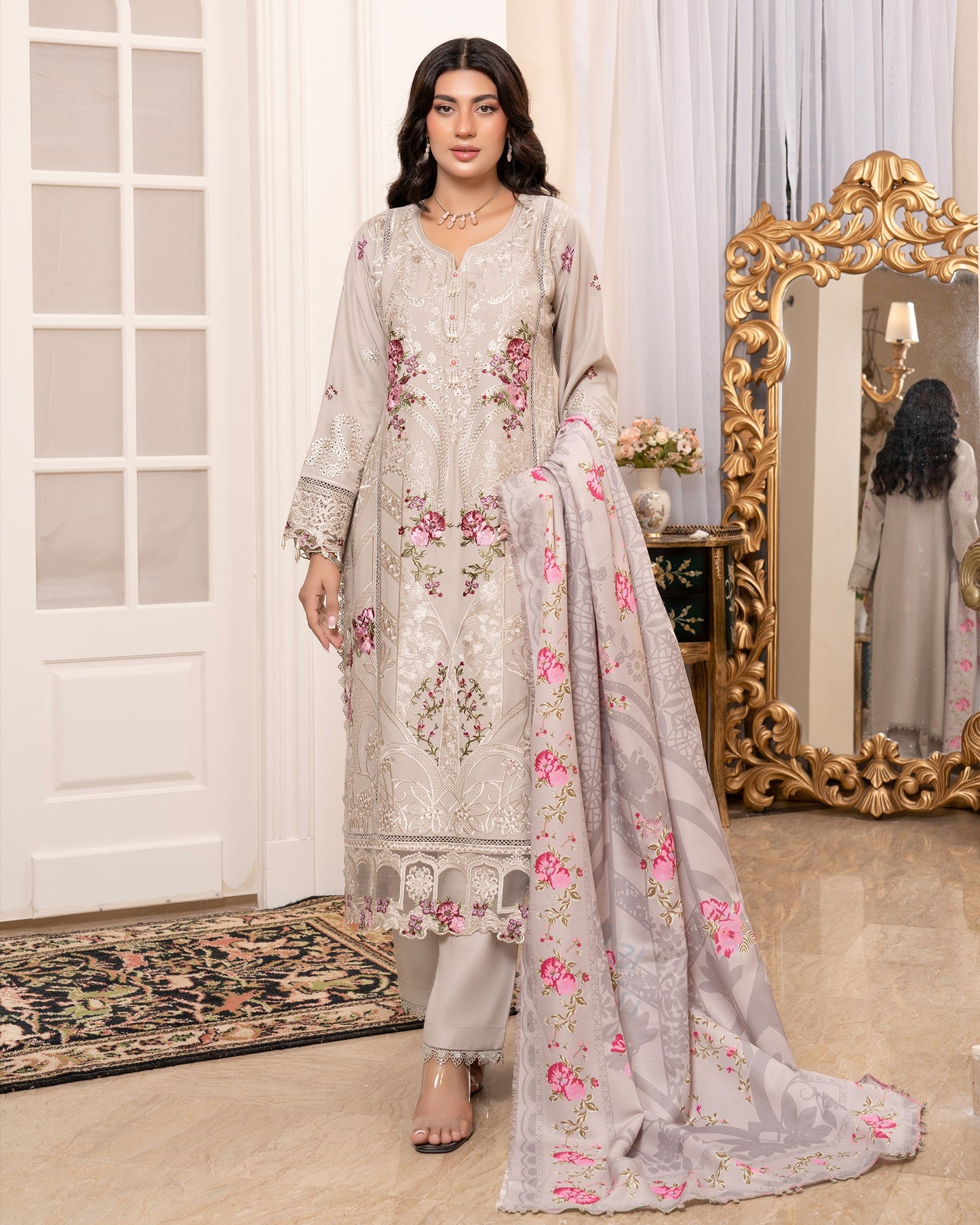 Munira Afreen Dhanak 03 Silver Grey