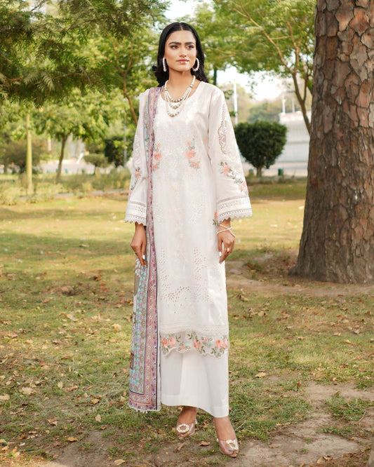 Munira Nazakat Cotton MSL 03 White