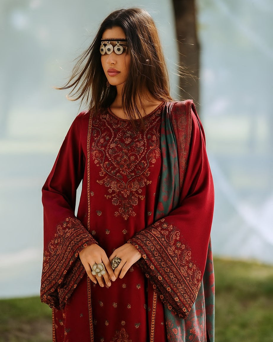 Warmth of November Dhanak Wine Red