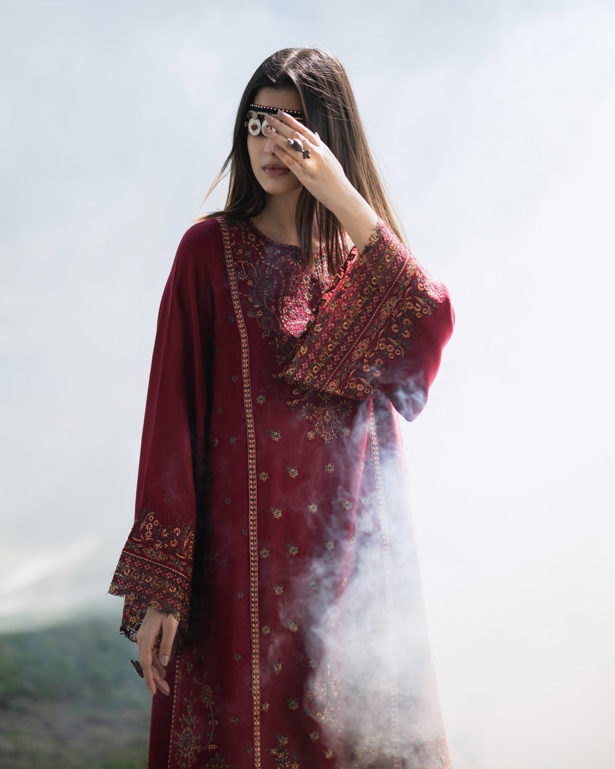 Warmth of November Dhanak Wine Red