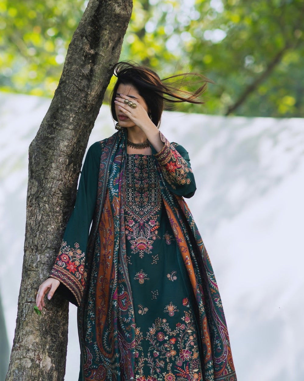 Warmth of November Dhanak Timber Green