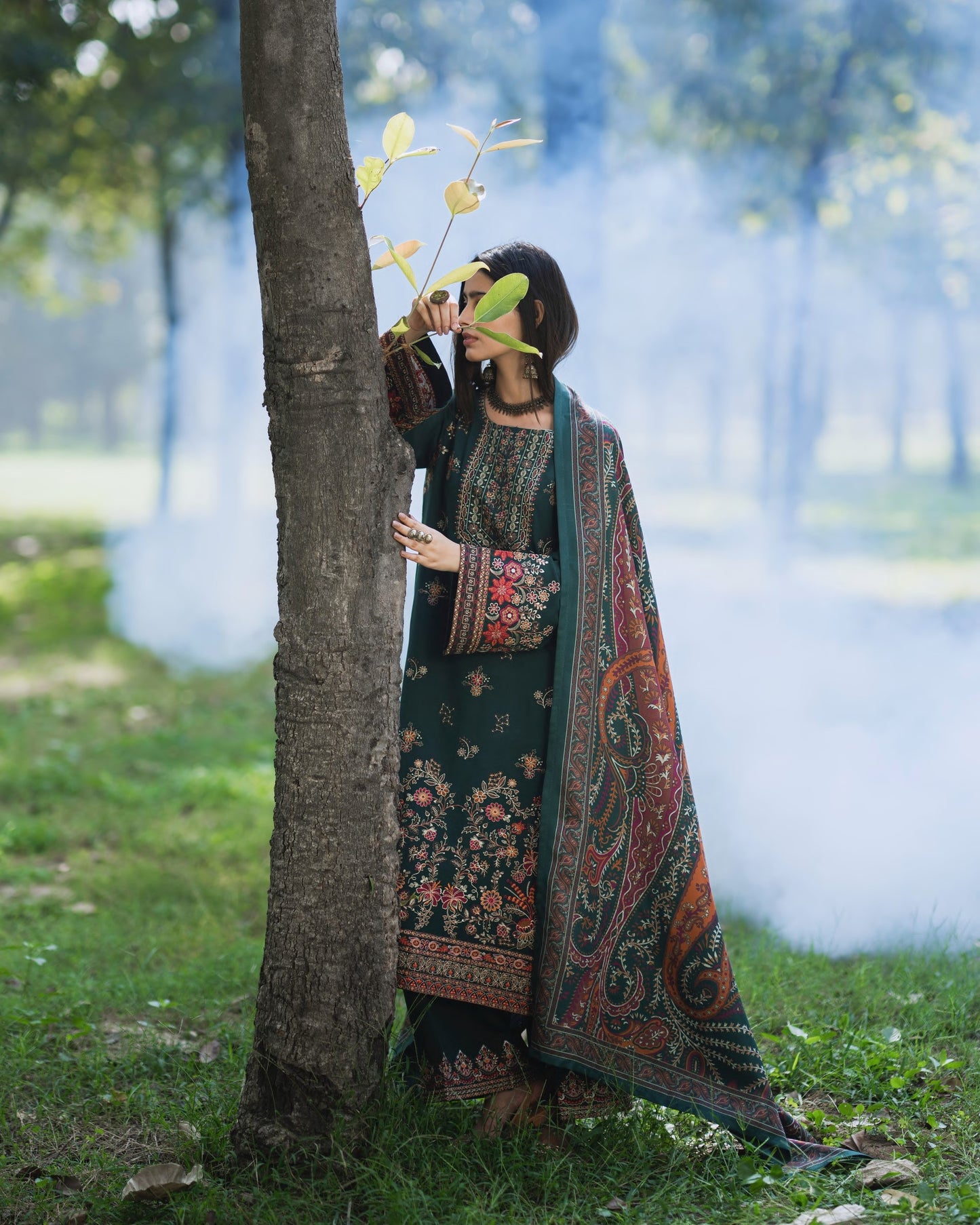 Warmth of November Dhanak Timber Green