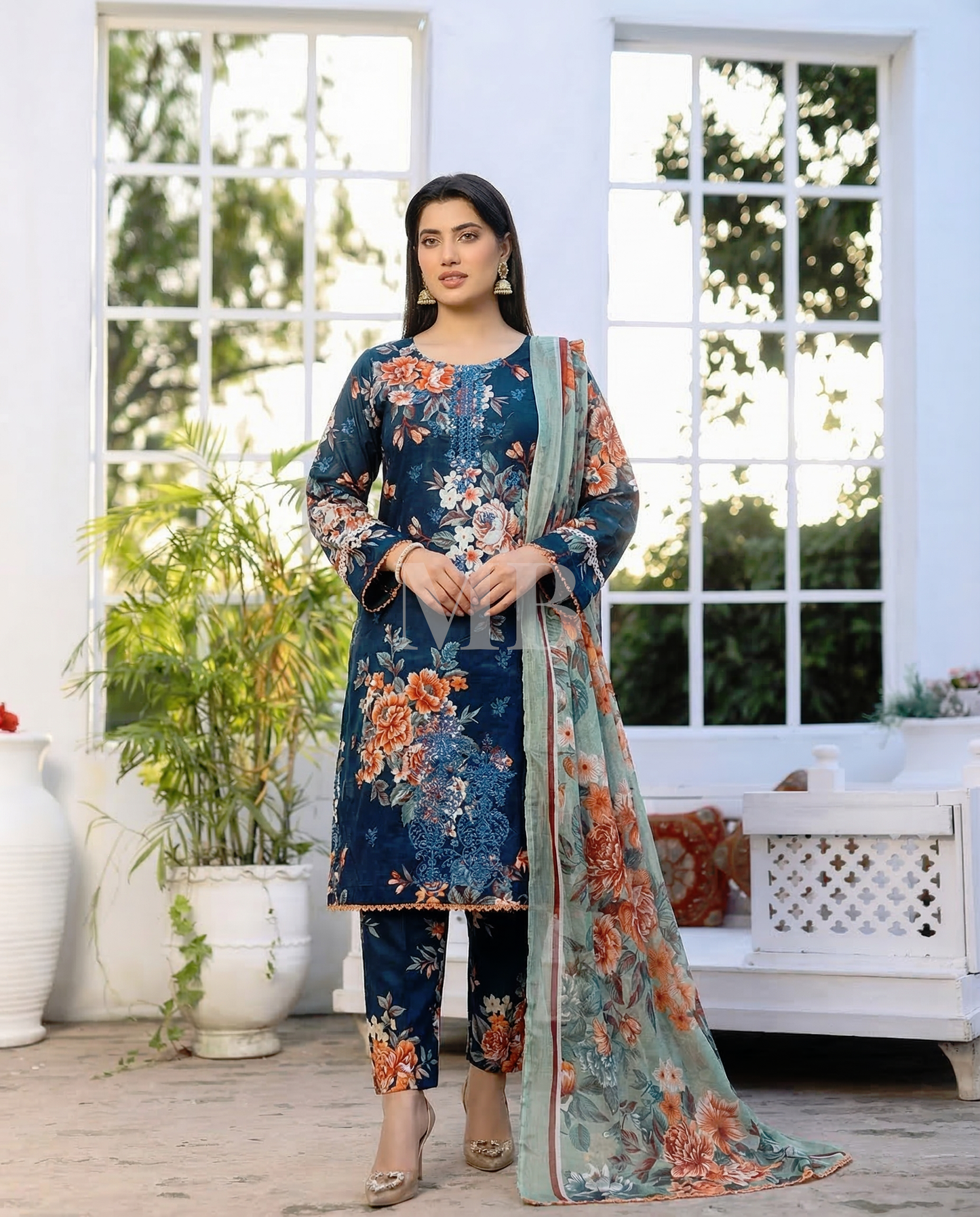 K&R Lawn - Chiffon Dupatta 627 Zinc