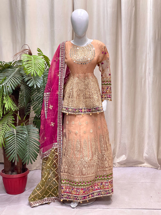 327 LEHNGA C-FANCY Peach